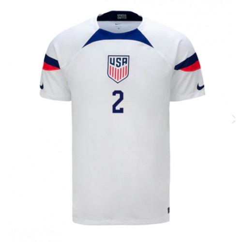 Maillot de foot États-Unis Sergino Dest #2 Domicile Monde 2022 Manches Courte